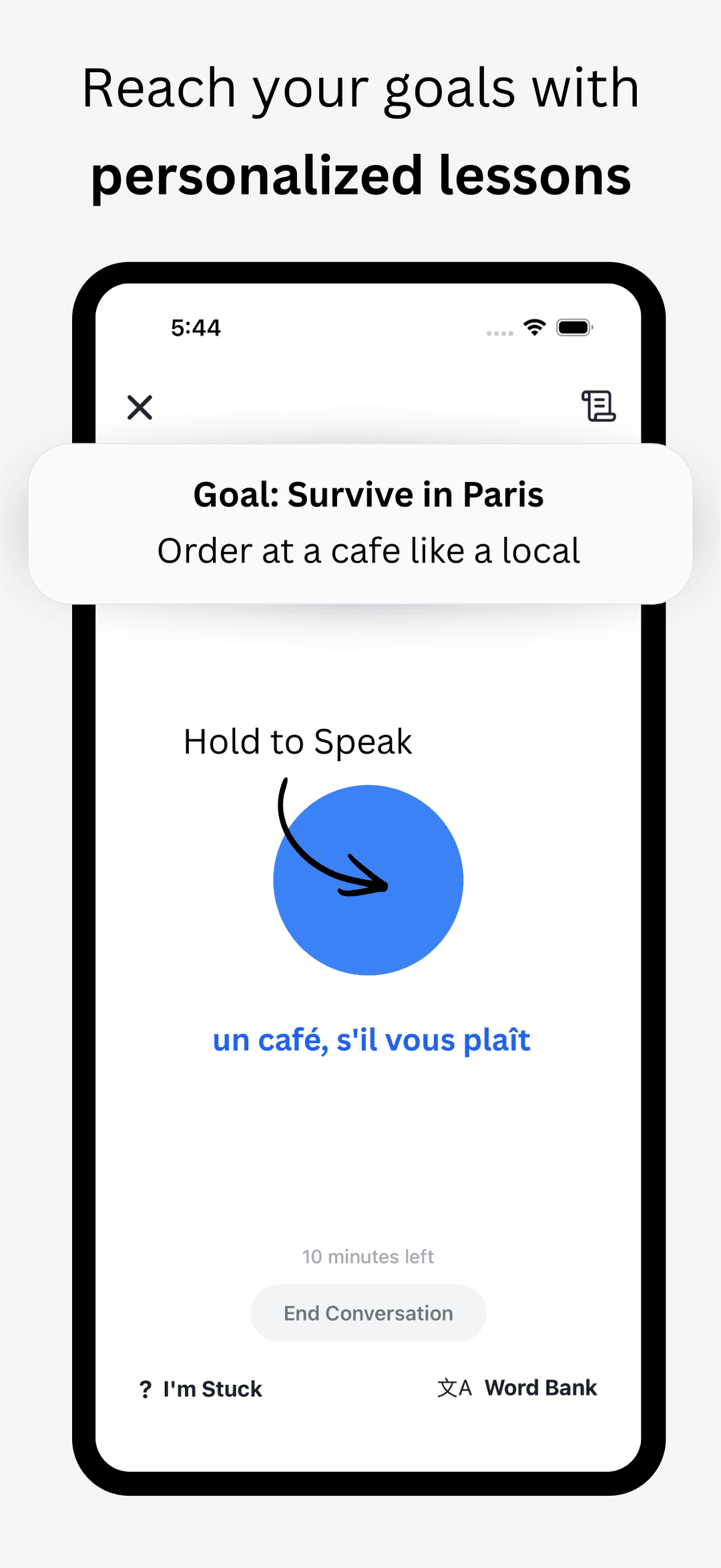 Vocalo progress screen